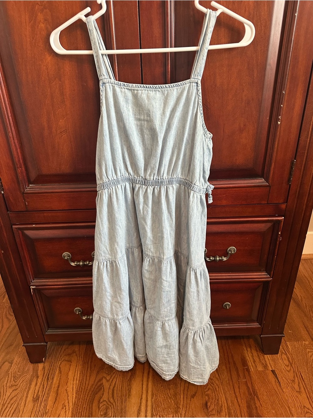 GAP Kids, Light Wash Denim Tiered Sundress - Light Blue